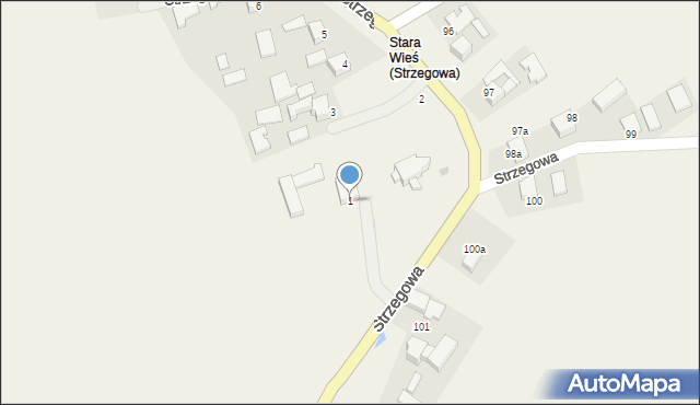 Strzegowa, Strzegowa, 1, mapa Strzegowa