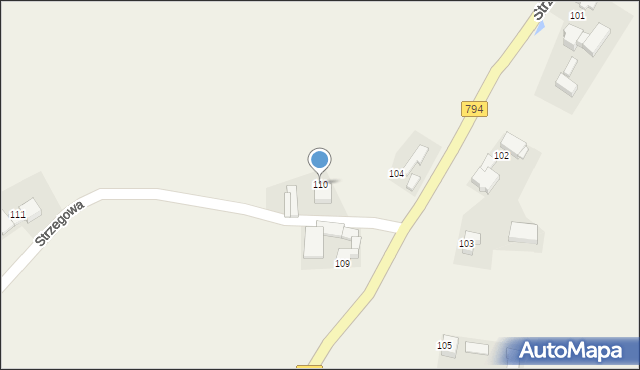 Strzegowa, Strzegowa, 110, mapa Strzegowa