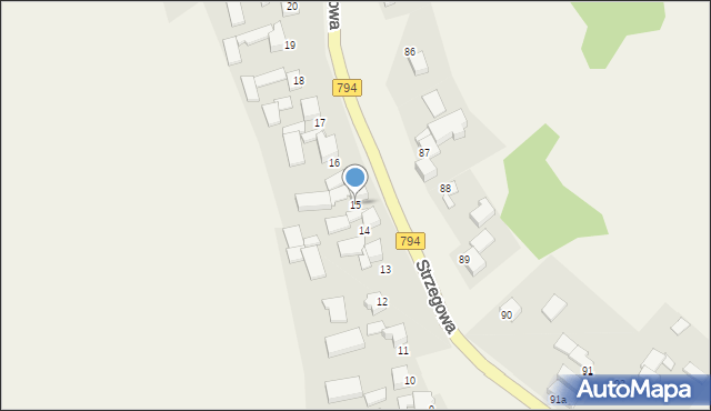 Strzegowa, Strzegowa, 15, mapa Strzegowa