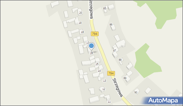 Strzegowa, Strzegowa, 16, mapa Strzegowa