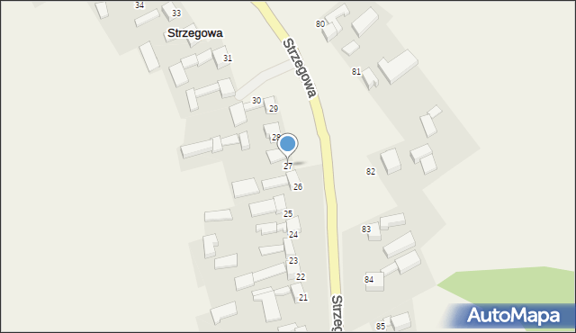 Strzegowa, Strzegowa, 27, mapa Strzegowa