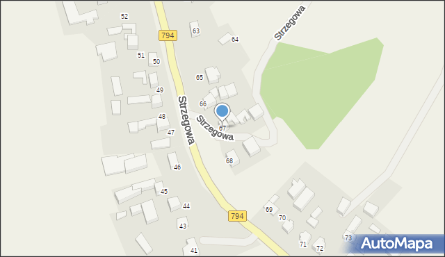 Strzegowa, Strzegowa, 67, mapa Strzegowa