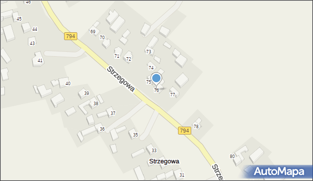 Strzegowa, Strzegowa, 76, mapa Strzegowa