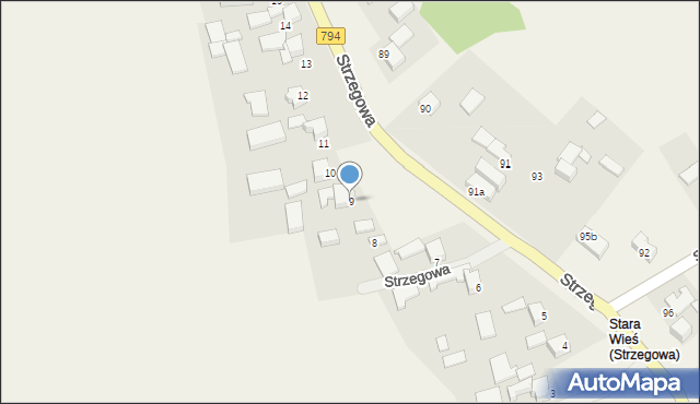 Strzegowa, Strzegowa, 9, mapa Strzegowa