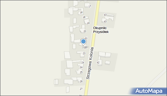 Strzegowa, Strzegowa Kolonia, 22, mapa Strzegowa