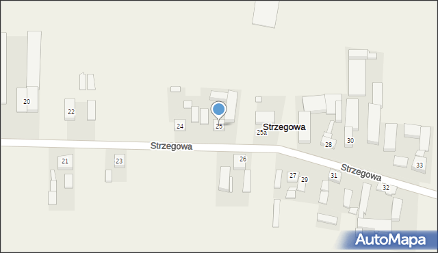 Strzegowa, Strzegowa, 25, mapa Strzegowa