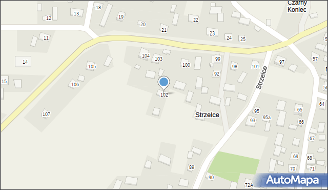 Strzelce, Strzelce, 102, mapa Strzelce