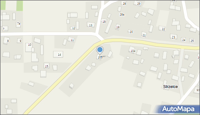 Strzelce, Strzelce, 105, mapa Strzelce