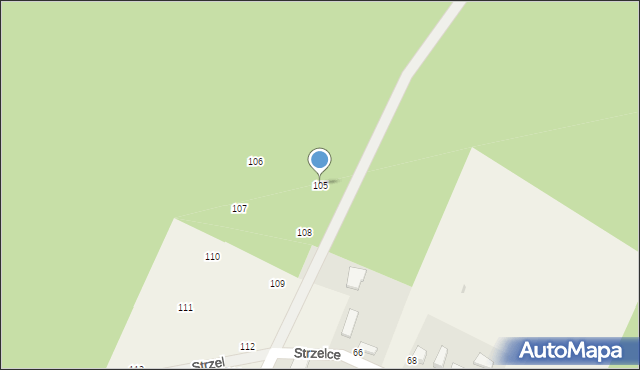 Strzelce, Strzelce, 105, mapa Strzelce