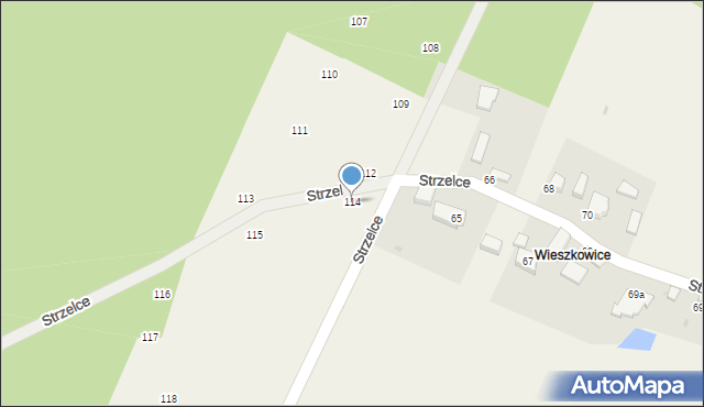 Strzelce, Strzelce, 114, mapa Strzelce