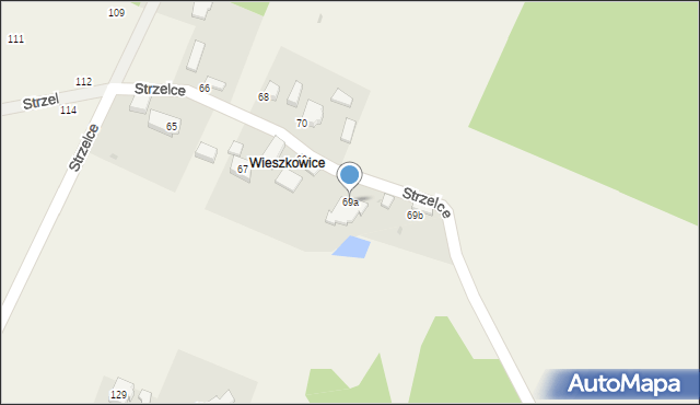Strzelce, Strzelce, 69a, mapa Strzelce