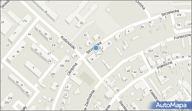 Strzelce Krajeńskie, Strzelecka, 1, mapa Strzelce Krajeńskie