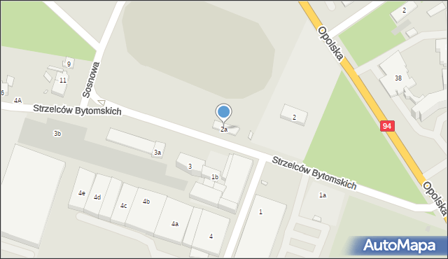 Strzelce Opolskie, Strzelców Bytomskich, 2a, mapa Strzelce Opolskie