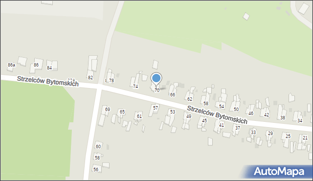 Strzelce Opolskie, Strzelców Bytomskich, 70, mapa Strzelce Opolskie