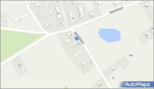 Strzelczyn, Strzelczyn, 11, mapa Strzelczyn