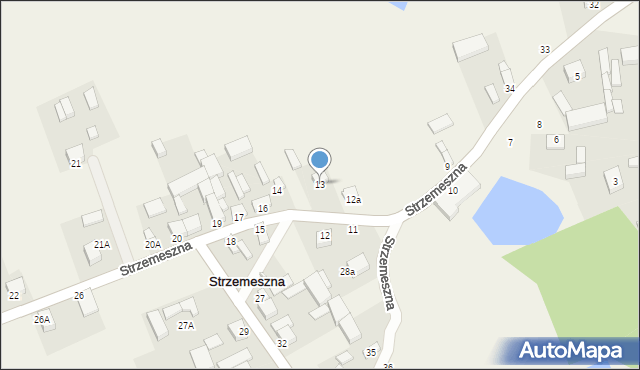 Strzemeszna, Strzemeszna, 13, mapa Strzemeszna