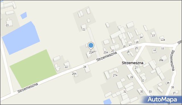 Strzemeszna, Strzemeszna, 21A, mapa Strzemeszna