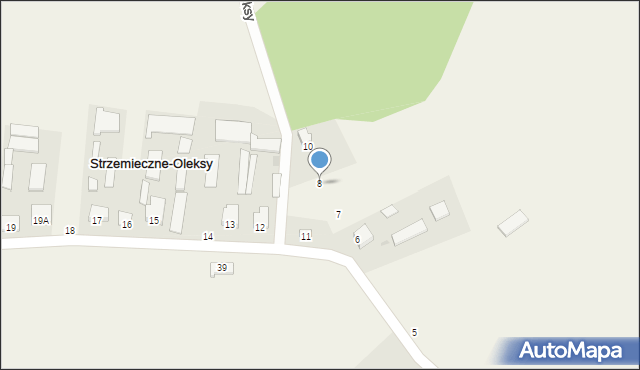 Strzemieczne-Oleksy, Strzemieczne-Oleksy, 8, mapa Strzemieczne-Oleksy