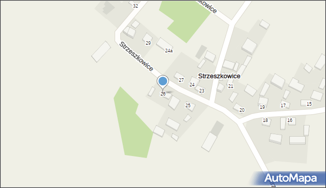 Strzeszkowice, Strzeszkowice, 26, mapa Strzeszkowice