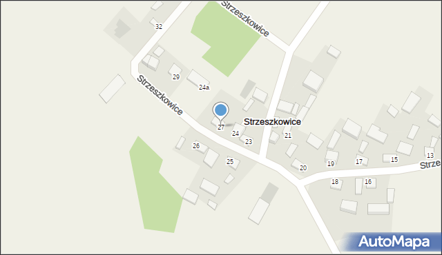 Strzeszkowice, Strzeszkowice, 27, mapa Strzeszkowice
