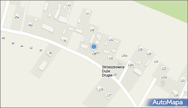 Strzeszkowice Duże, Strzeszkowice Duże, 136, mapa Strzeszkowice Duże