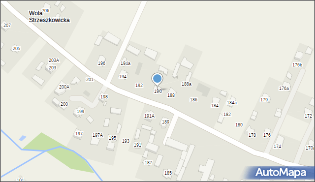 Strzeszkowice Duże, Strzeszkowice Duże, 190, mapa Strzeszkowice Duże