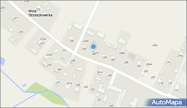 Strzeszkowice Duże, Strzeszkowice Duże, 192, mapa Strzeszkowice Duże