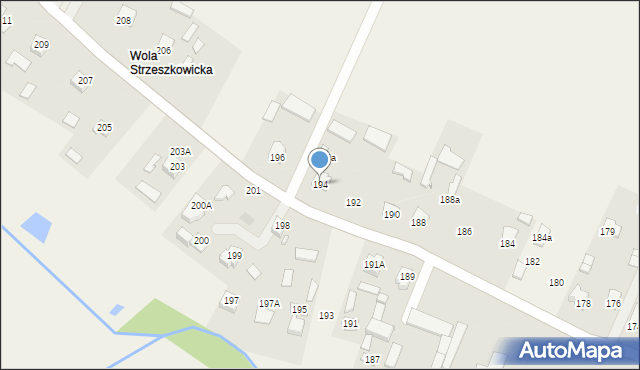 Strzeszkowice Duże, Strzeszkowice Duże, 194, mapa Strzeszkowice Duże