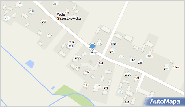 Strzeszkowice Duże, Strzeszkowice Duże, 201, mapa Strzeszkowice Duże