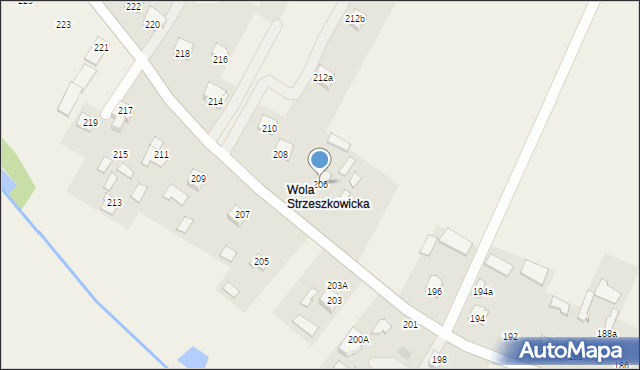 Strzeszkowice Duże, Strzeszkowice Duże, 206, mapa Strzeszkowice Duże