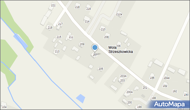 Strzeszkowice Duże, Strzeszkowice Duże, 207, mapa Strzeszkowice Duże