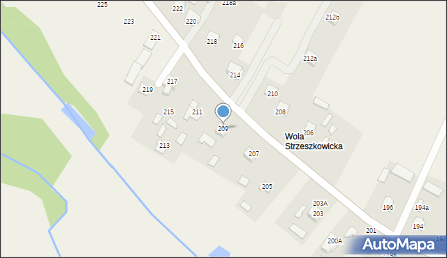 Strzeszkowice Duże, Strzeszkowice Duże, 209, mapa Strzeszkowice Duże