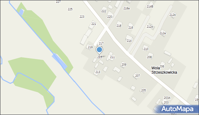 Strzeszkowice Duże, Strzeszkowice Duże, 215, mapa Strzeszkowice Duże