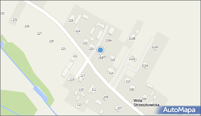 Strzeszkowice Duże, Strzeszkowice Duże, 218, mapa Strzeszkowice Duże
