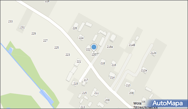 Strzeszkowice Duże, Strzeszkowice Duże, 220, mapa Strzeszkowice Duże