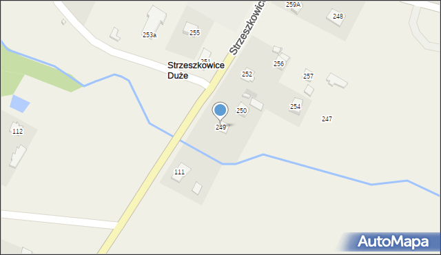 Strzeszkowice Duże, Strzeszkowice Duże, 249, mapa Strzeszkowice Duże