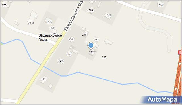 Strzeszkowice Duże, Strzeszkowice Duże, 254, mapa Strzeszkowice Duże