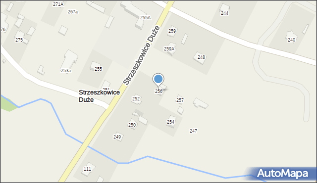 Strzeszkowice Duże, Strzeszkowice Duże, 256, mapa Strzeszkowice Duże