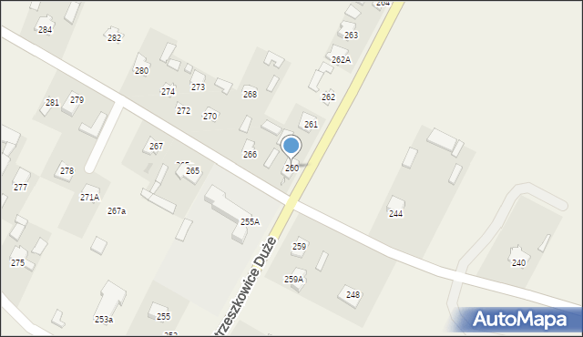 Strzeszkowice Duże, Strzeszkowice Duże, 260, mapa Strzeszkowice Duże