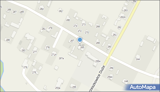 Strzeszkowice Duże, Strzeszkowice Duże, 265a, mapa Strzeszkowice Duże