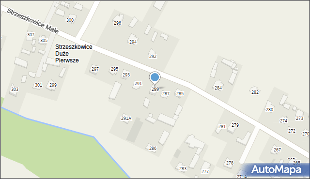 Strzeszkowice Duże, Strzeszkowice Duże, 289, mapa Strzeszkowice Duże