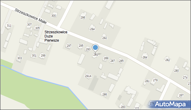 Strzeszkowice Duże, Strzeszkowice Duże, 291, mapa Strzeszkowice Duże