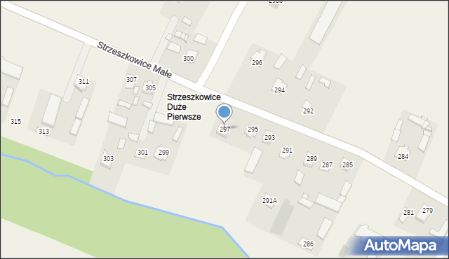 Strzeszkowice Duże, Strzeszkowice Duże, 297, mapa Strzeszkowice Duże