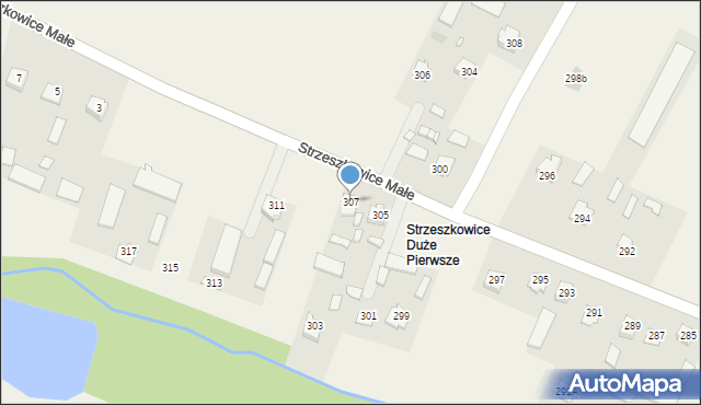 Strzeszkowice Duże, Strzeszkowice Duże, 307, mapa Strzeszkowice Duże
