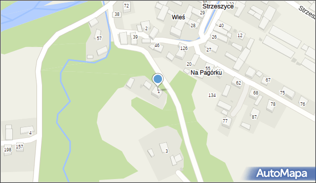 Strzeszyce, Strzeszyce, 1, mapa Strzeszyce