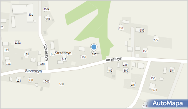 Strzeszyn, Strzeszyn, 395, mapa Strzeszyn