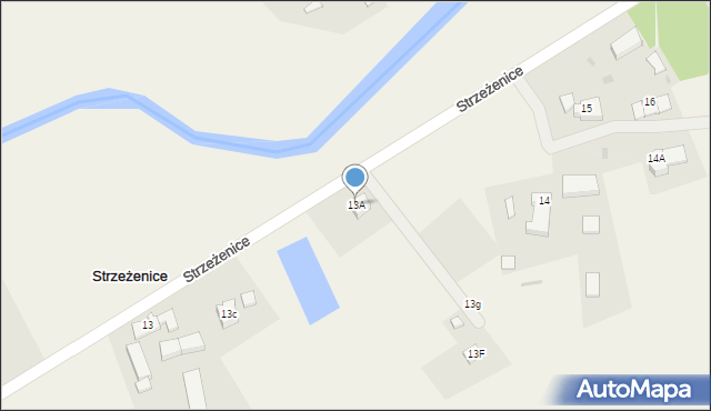 Strzeżenice, Strzeżenice, 13A, mapa Strzeżenice