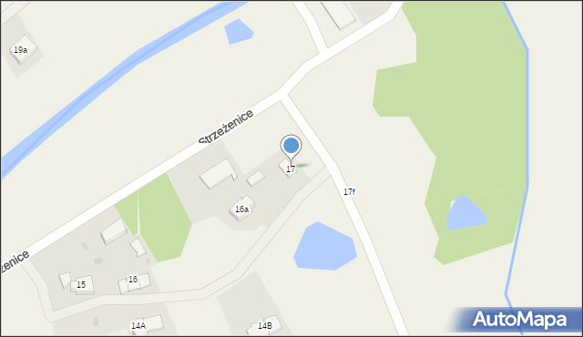 Strzeżenice, Strzeżenice, 17, mapa Strzeżenice