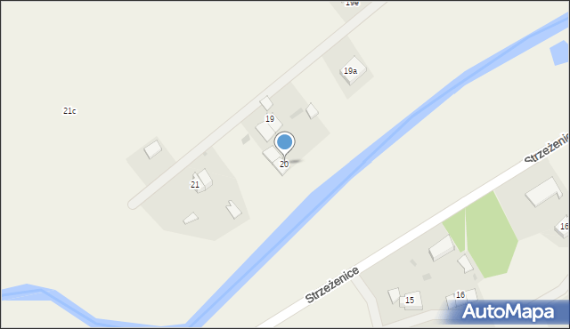 Strzeżenice, Strzeżenice, 20, mapa Strzeżenice