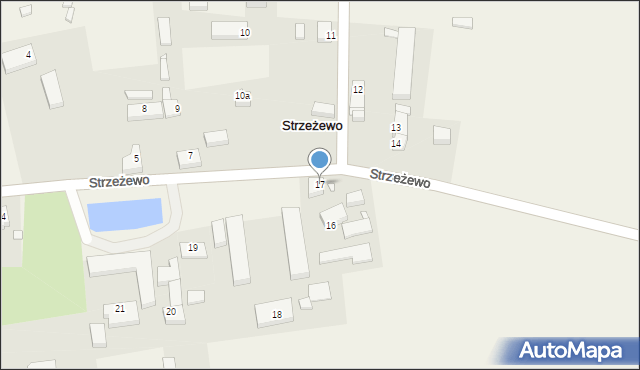 Strzeżewo, Strzeżewo, 17, mapa Strzeżewo